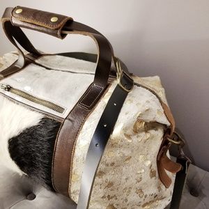 Cowhide large carry on bag